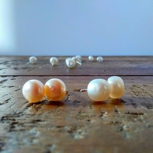 Genuine Freshwater Pearl and Sterling Studs